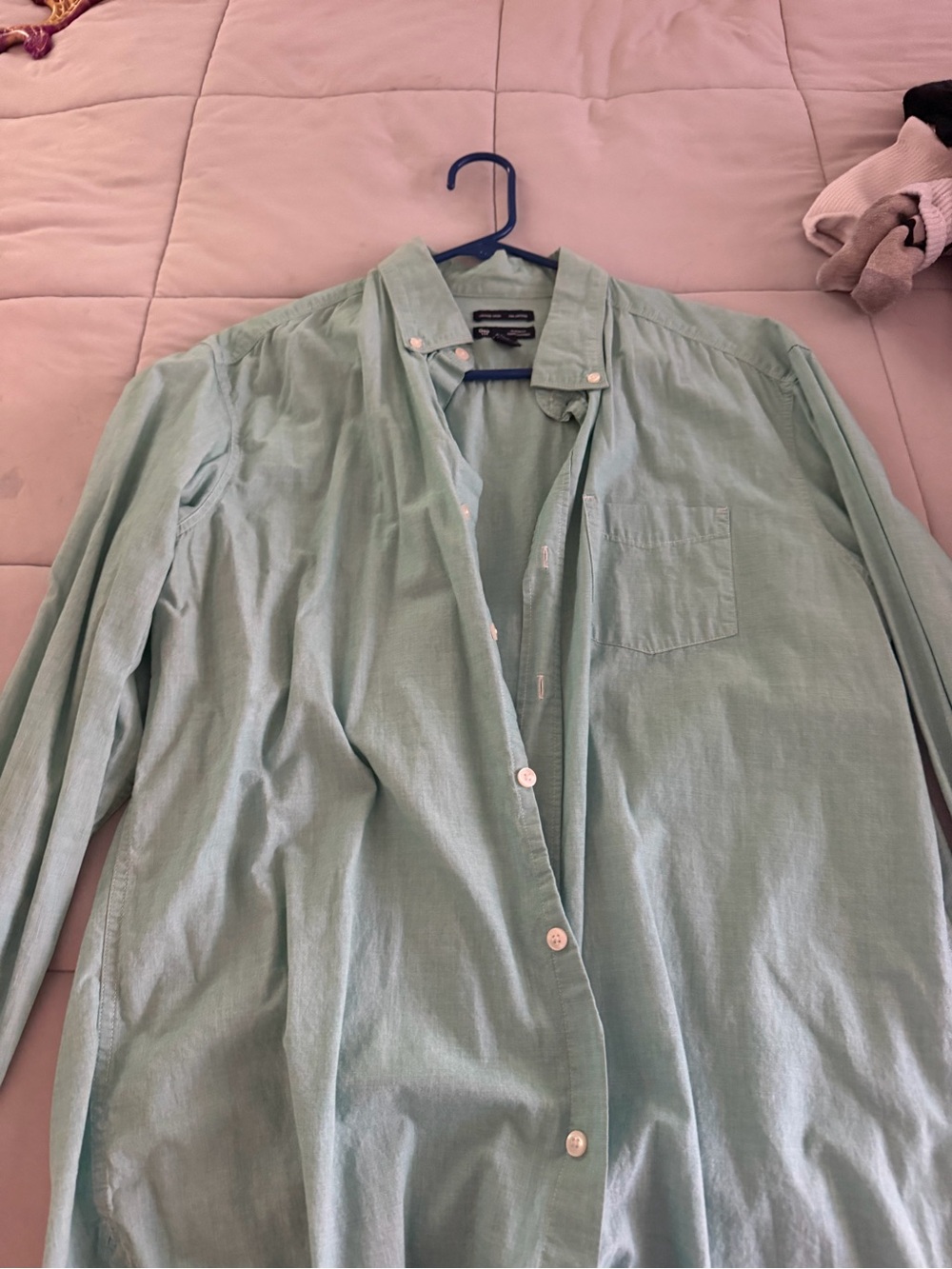 GAP Men's Light Mint Green Button-Down Shirt